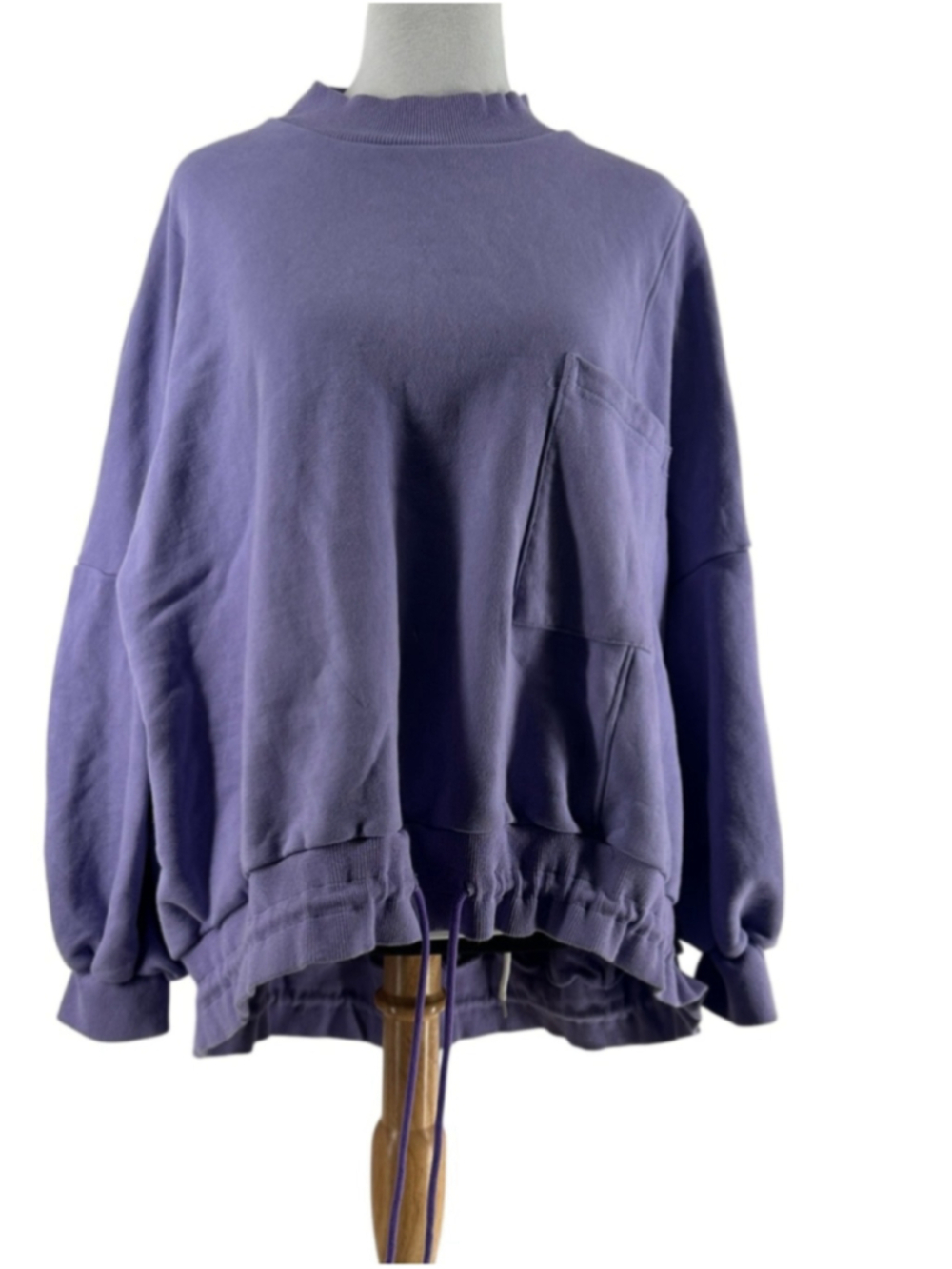 NAP Loungewear Oversized purple Pullover Sweatshirt Drawstring Hem Size XL
